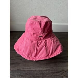 Coolibar Pink Drawstring Bucket Hat Beach Tropical Vacation Surf Cruise Sun